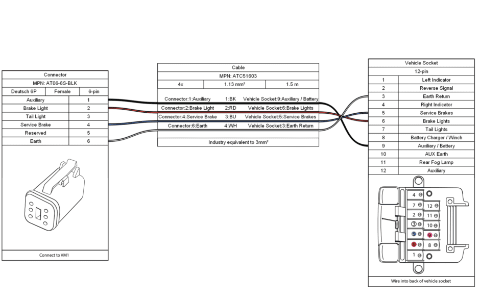 VM1 12 Pin Wiring Diagram