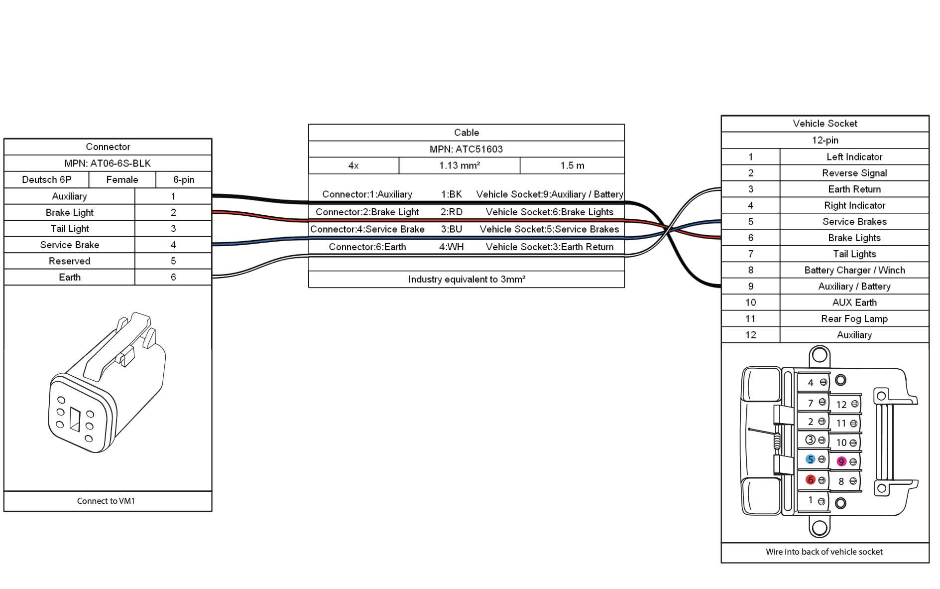 VM1 12 Pin Wiring Diagram