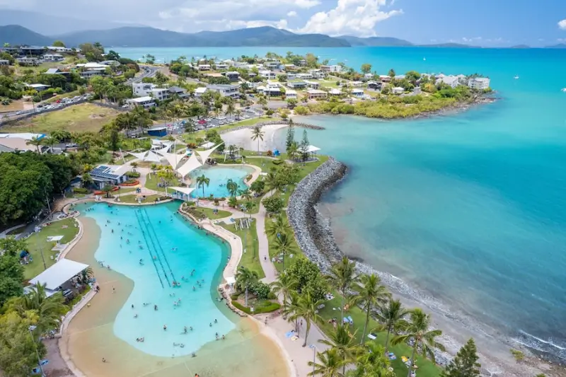 Airlie Beach Lagoon from the sky